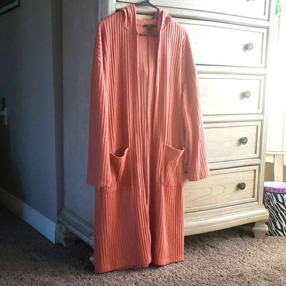 L Forever 21 soft long length hooded sweater